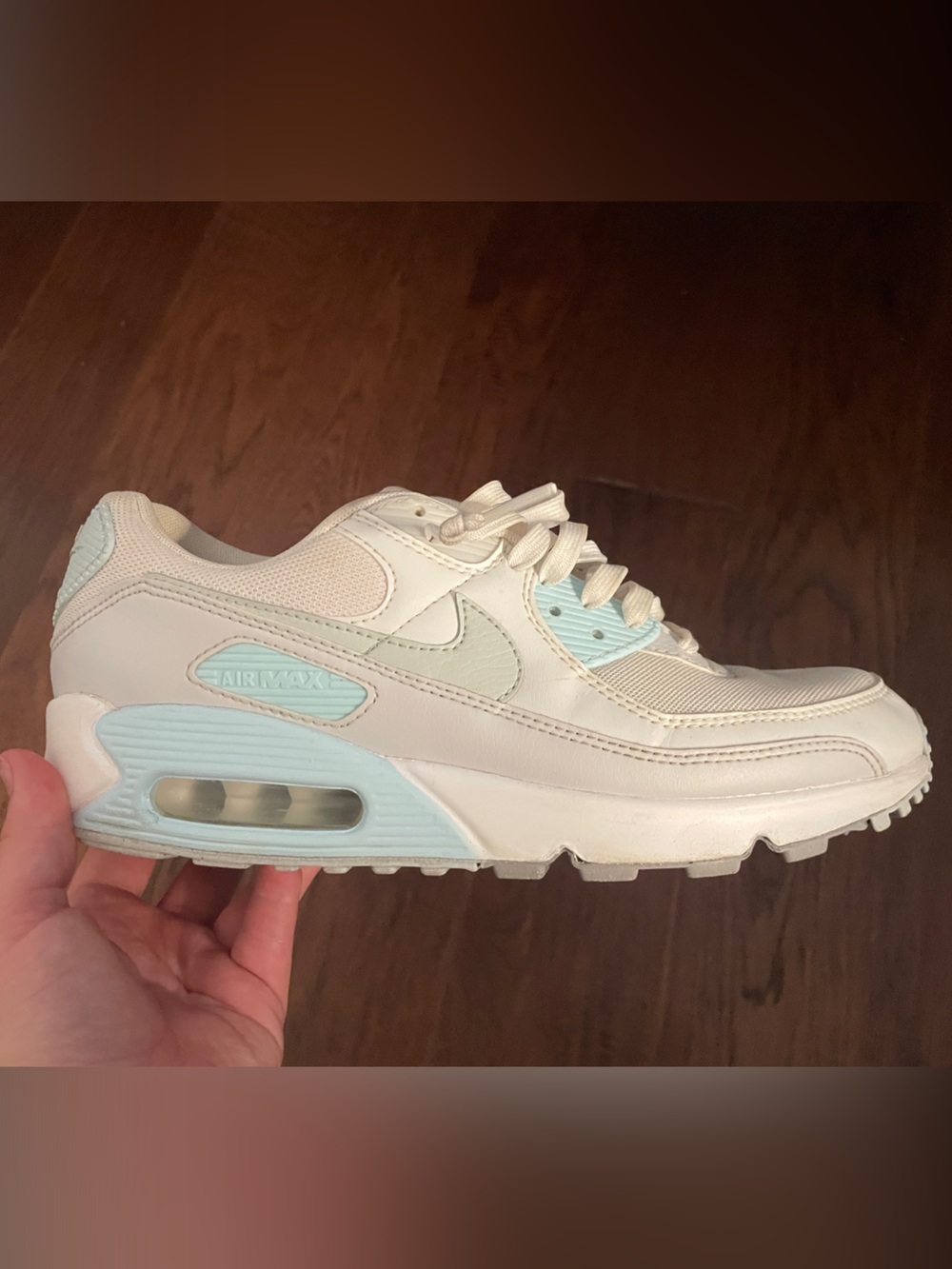Nike Women's White & Light Blue Air Max sneakers